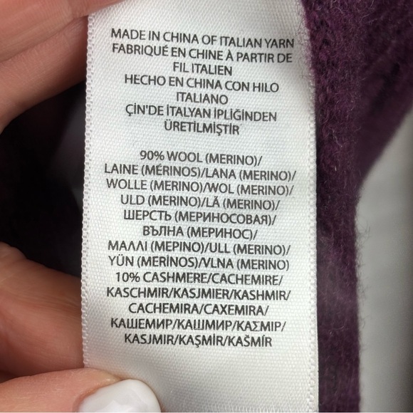 Polo Ralph Lauren Deep Burgundy Cable Knit Turtleneck Sweater Wool Cashmere Sz S - Picture 7 of 12